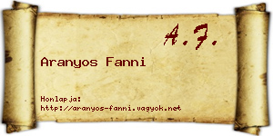 Aranyos Fanni névjegykártya